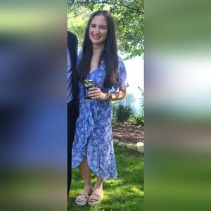 SO Flutter Sleeve Wrap Dress